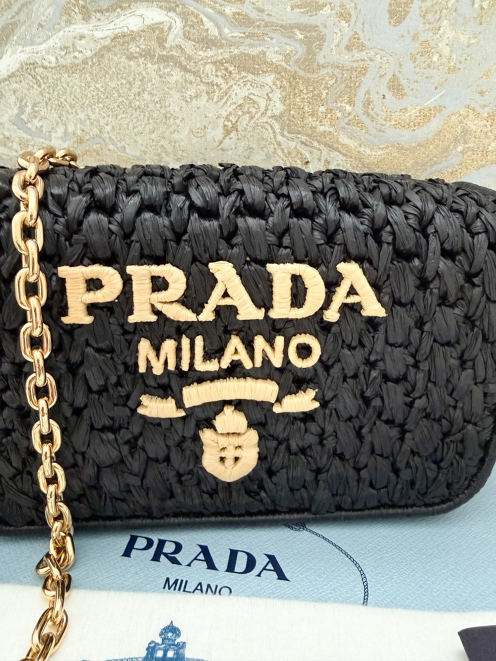 New! Prada Raffia Crochet Black Crossbody Shoulder Bag - Picture 12 of 14